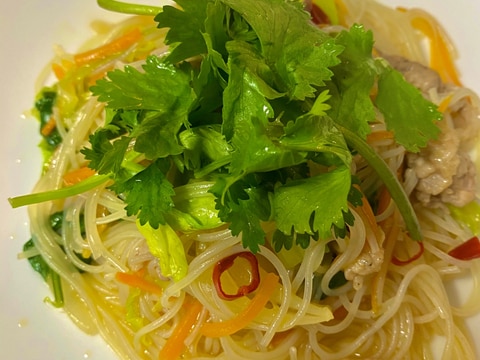 パッタイ風！豚肉とシャキシャキ野菜のピリ辛ビーフン